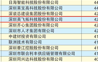 2019年“深圳500強企業”名單發布，英飛拓位居143位