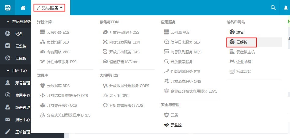 萬網(wǎng)域名解析的設置方法 